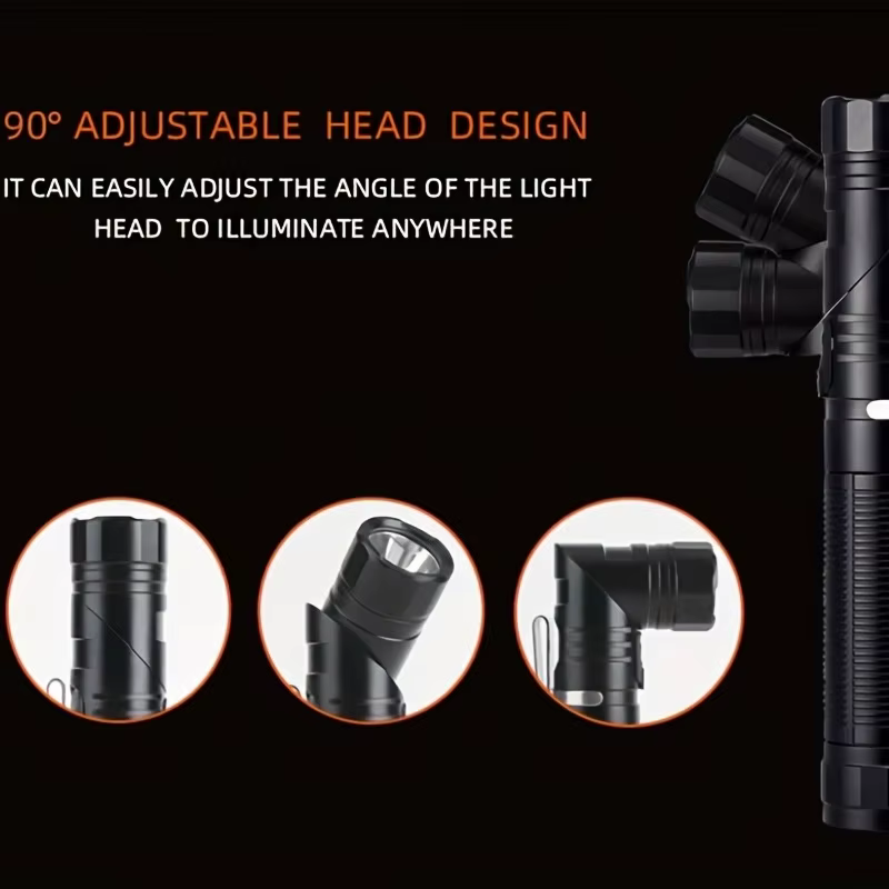 12W SST40 LED lampe de poche tactique 90 degrés rotatif USB Rechargeable torche magnétique chasse Ca
