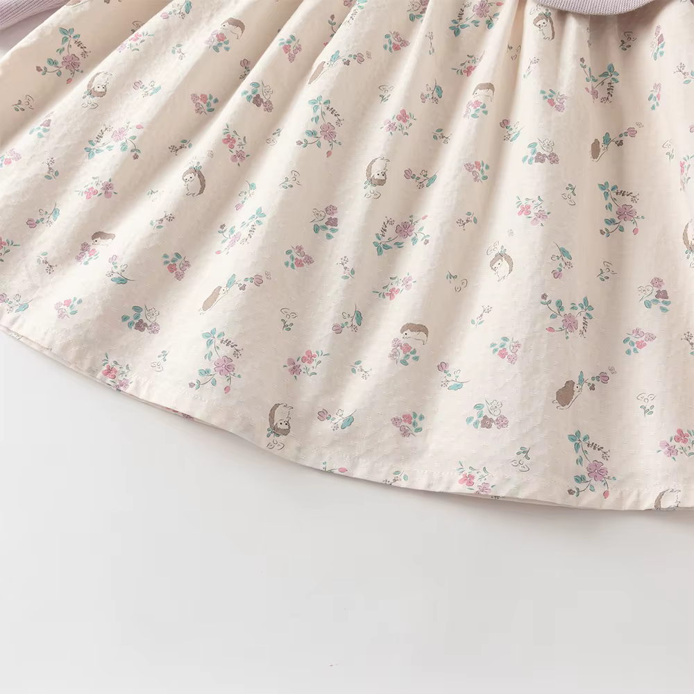 Dave Bella filles robe pull automne printemps coton à manches longues enfants décontracté robe douce