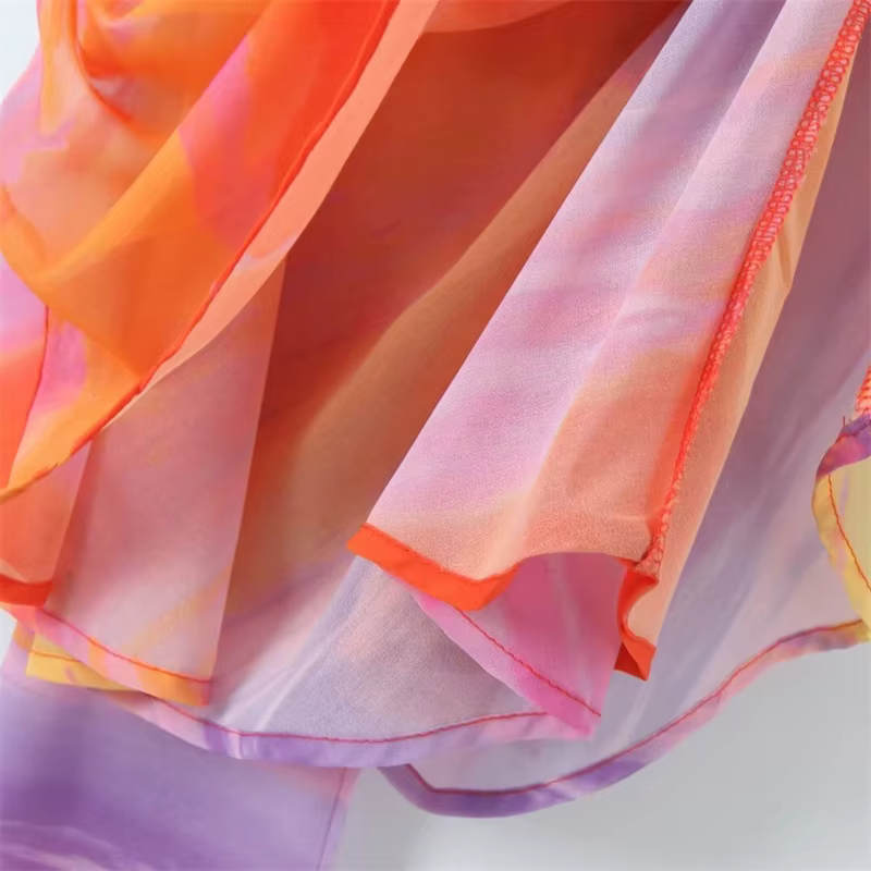 KEYANKETIAN nouveau lancement vacances vent femmes rayé cravate-teinture streamer décoration asymétr