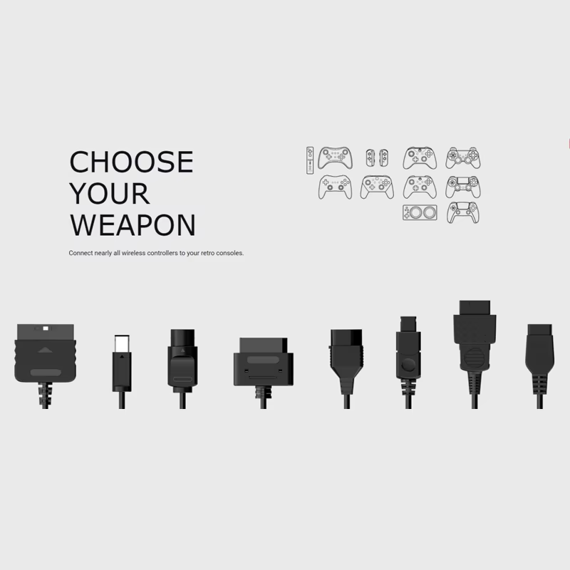 Câble adaptateur BlueRetro Core, convertisseur de contrôleur de jeu sans fil pour Console rétro pour