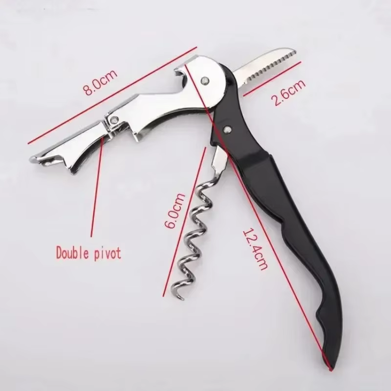 Tire-bouchon double pointe hippocampe en acier inoxydable multi-usage, ouvre-bouteille de bière, cad
