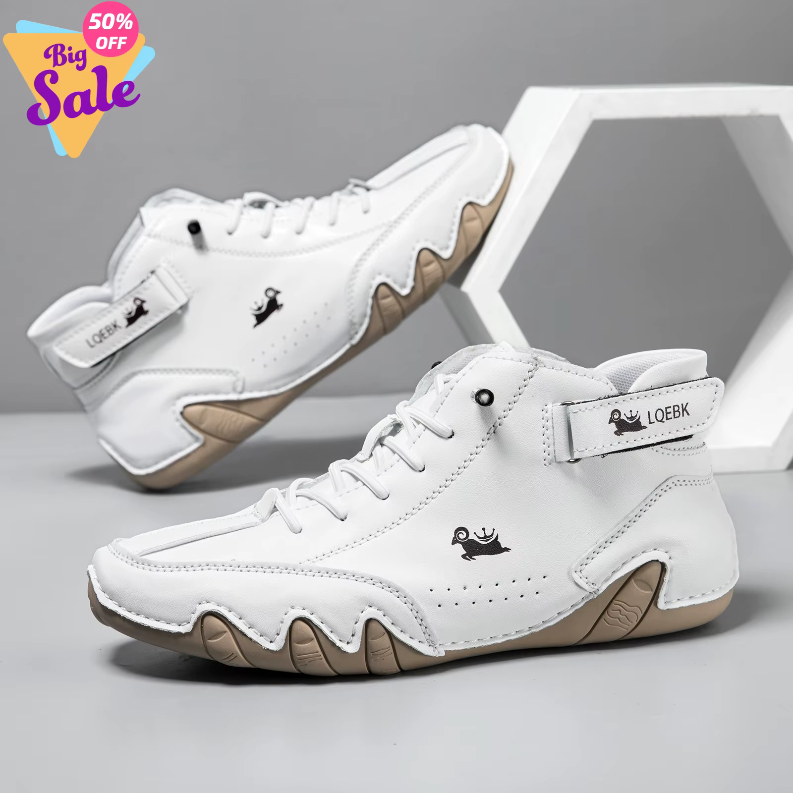 LDECK Chaussures décontractées en cuir pour hommes, baskets de mode, mocassins de marche d'extérieur