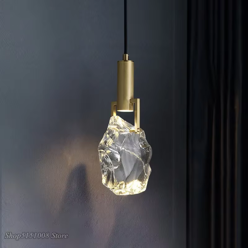 Lampe Led suspendue en cristal au design nordique de luxe, Luminaire décoratif d'intérieur, idéal po