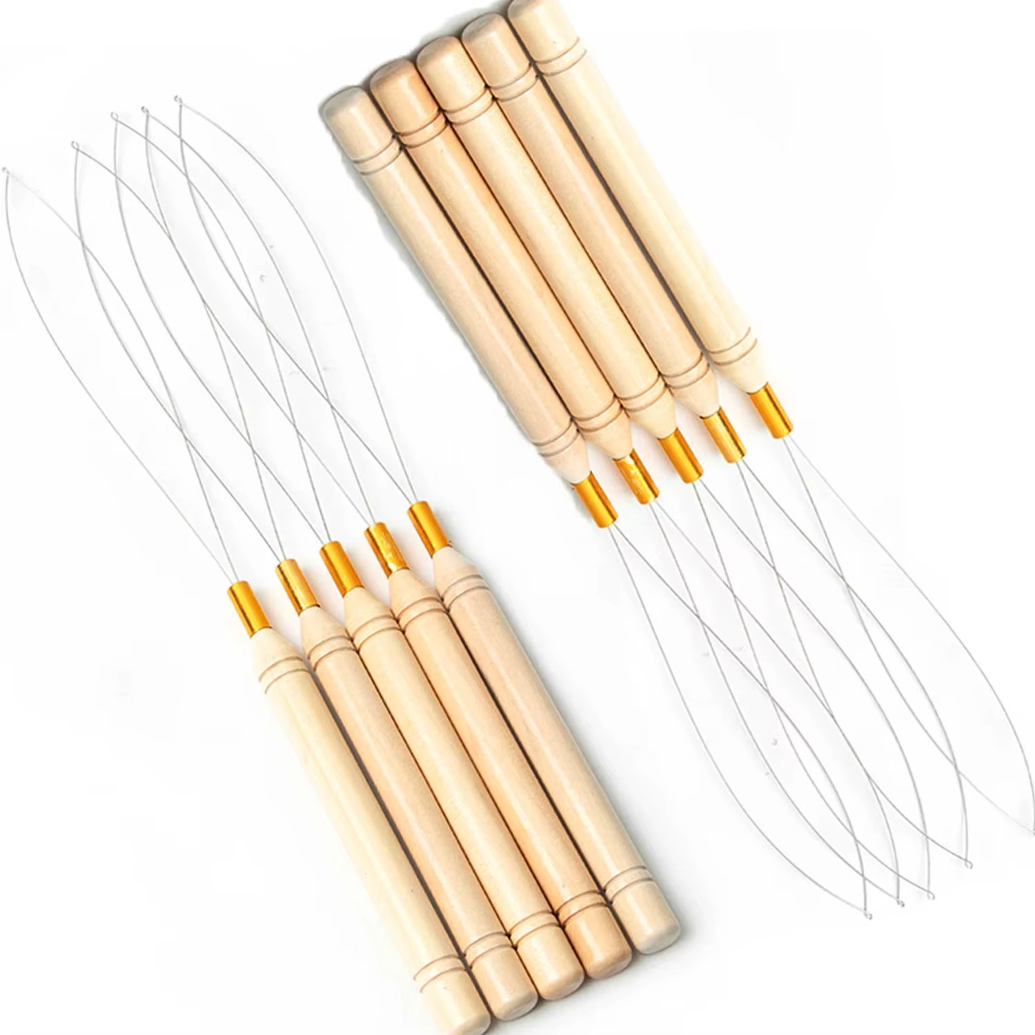 Micro anneaux, outil de boucle, enfileur de boucle, aiguille de traction utilisée avec une pince à c