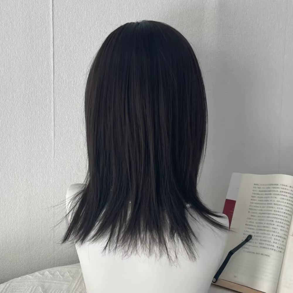 Y2K perruque pour femmes noir moyen long cheveux raides Simulation naturelle usage quotidien perruqu