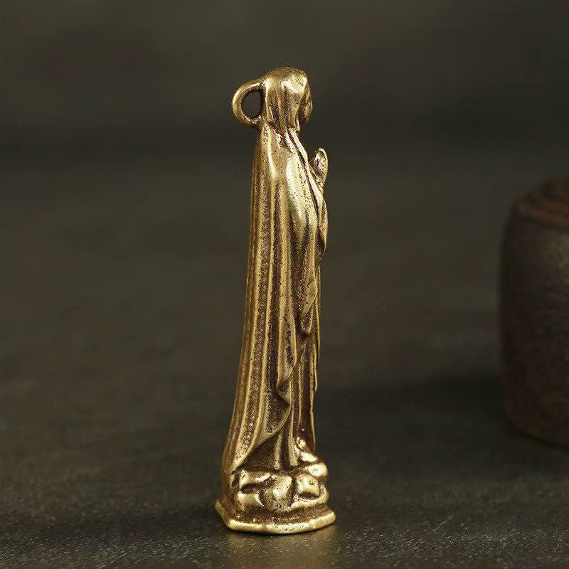 Figurines Vintage en cuivre pur, pendentifs de la vierge marie, en laiton, sainte mère, Religion, fo