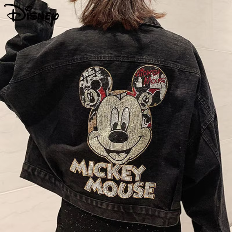 Mickey dessin animé mode Denim manteau Hip-hop Streetwear à la mode hommes femmes vestes nouveau cor