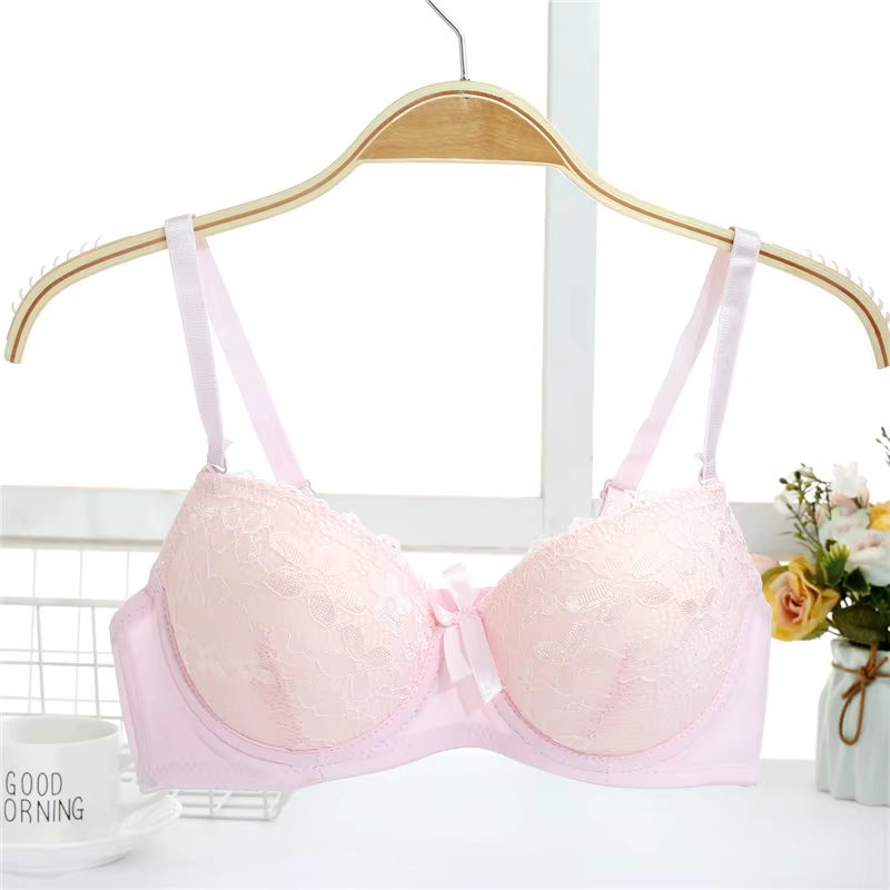 Soutien-gorge Push Up en dentelle pour femmes, avec armatures, nœud Sexy, Bralette, sous-vêtements f