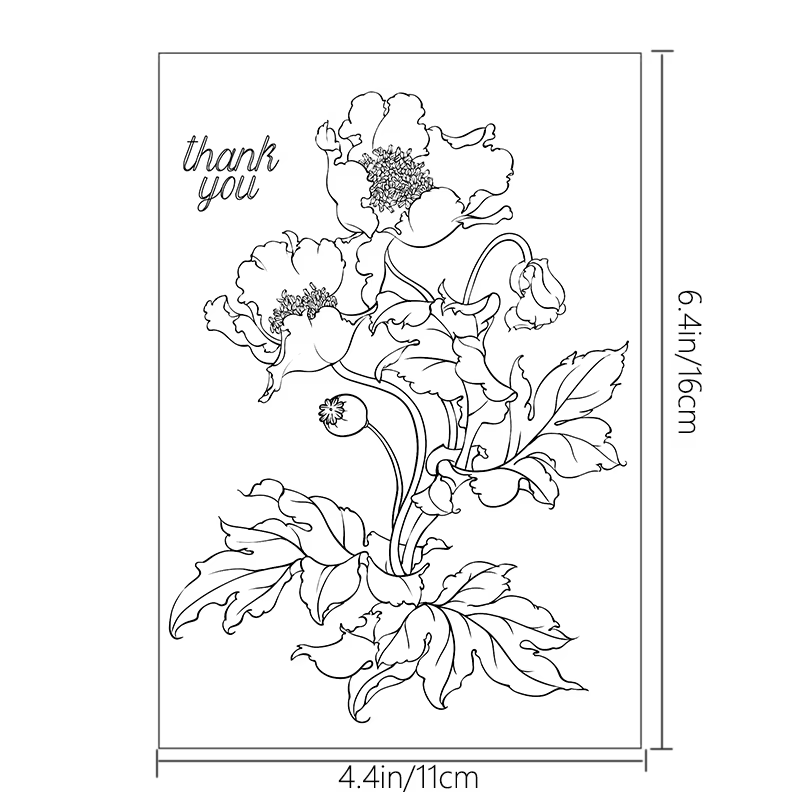 Tampon en silicone transparent de fond rétro, série de fleurs, timbres de décoration de carte de bri