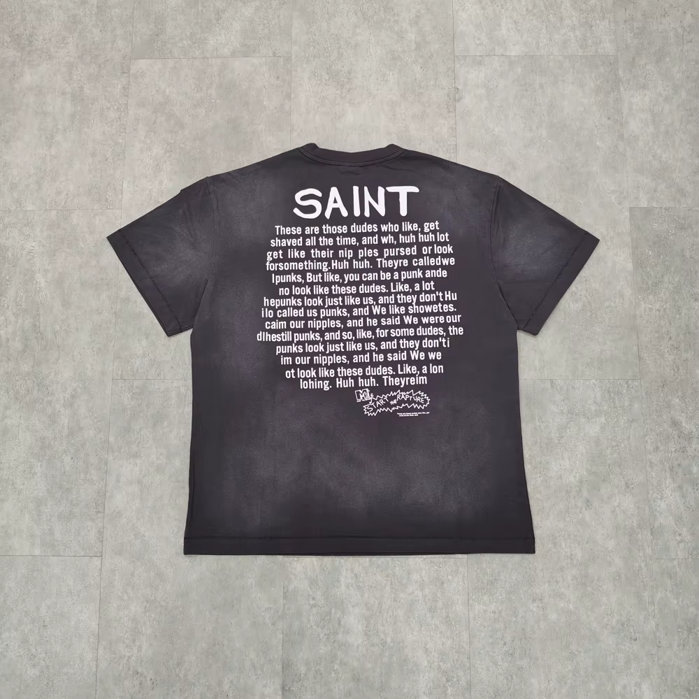 Yao mode Saint de Michael 25SS t-shirt décontracté hommes hauts vêtements surdimensionné Vintage amp