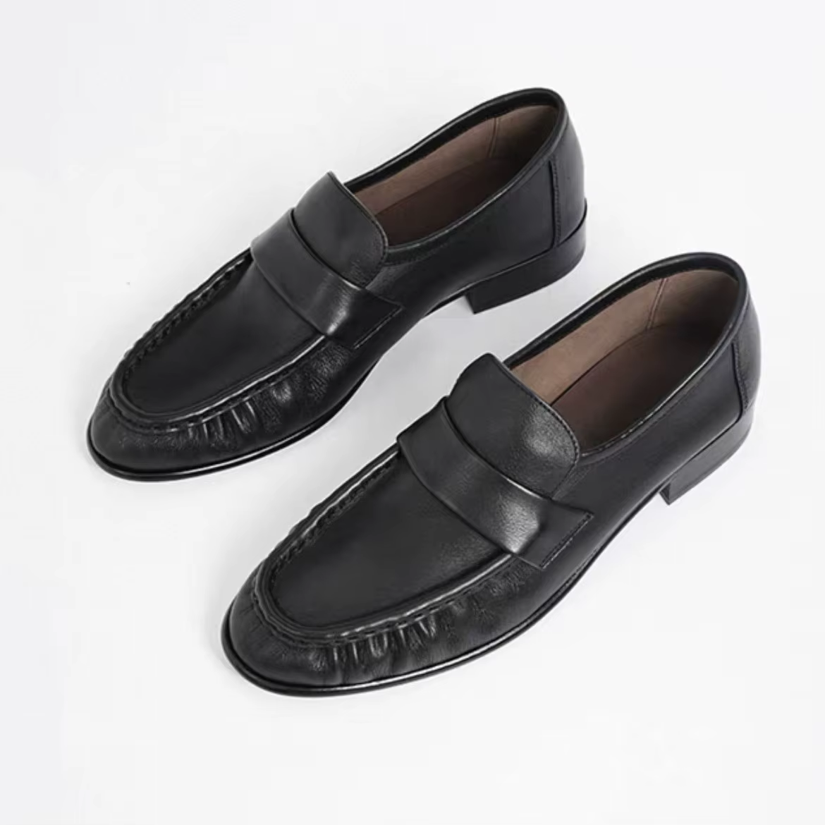 Mocassins en daim pour femmes, chaussures plates décontractées à enfiler, confortables, à talon bas,