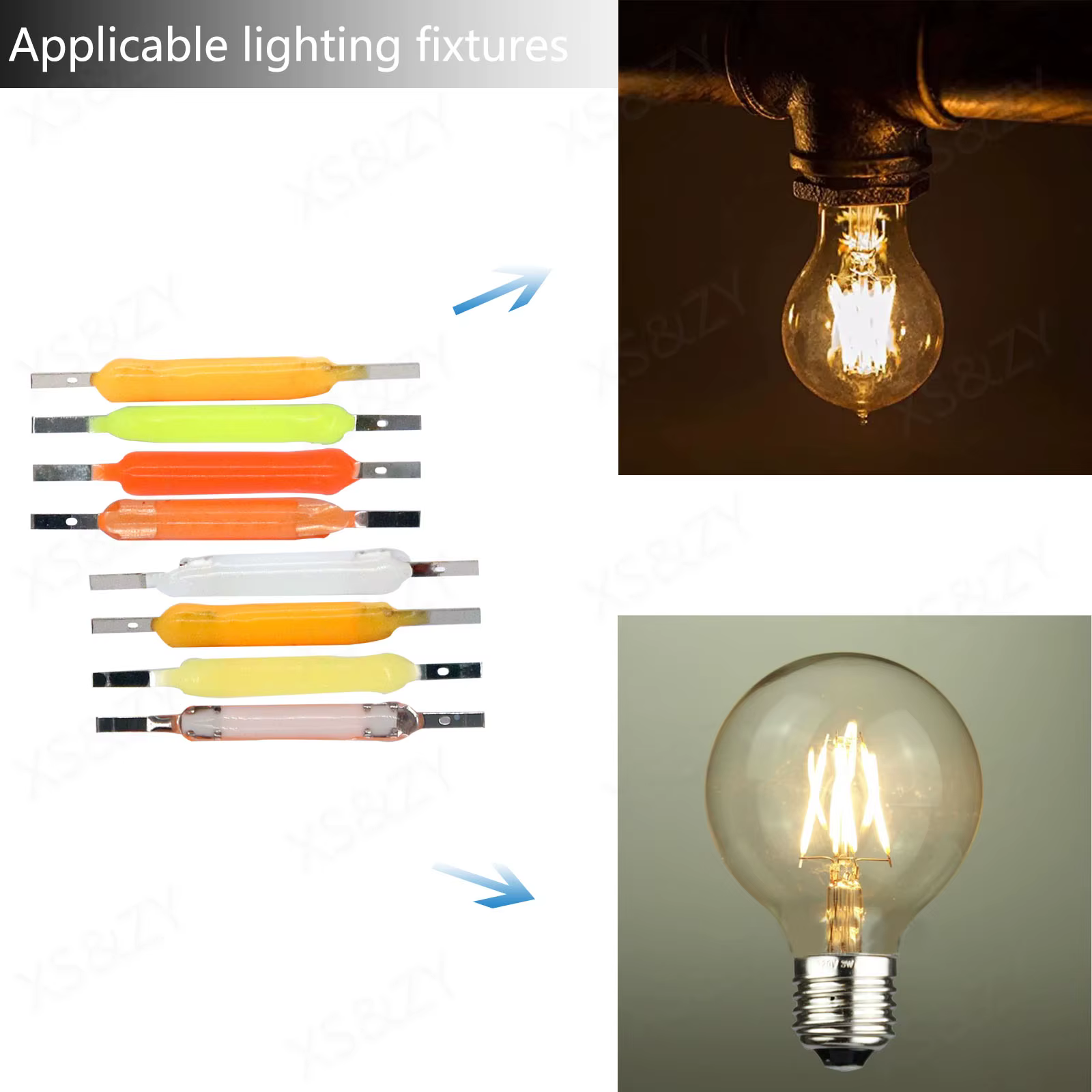 Ampoules LED Edison à filament, DC3V, 50mA, Ra80, 2200K, 2700K, blanc, rouge, vert, bleu, rose, viol