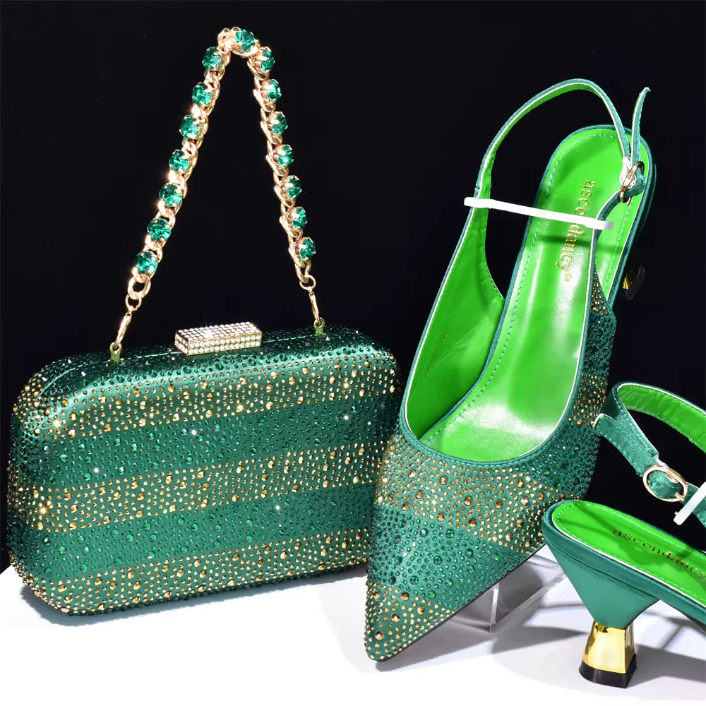 Doershow-Ensembles de chaussures et de sacs italiens, sacs à main en argent de charbon, sacs assorti
