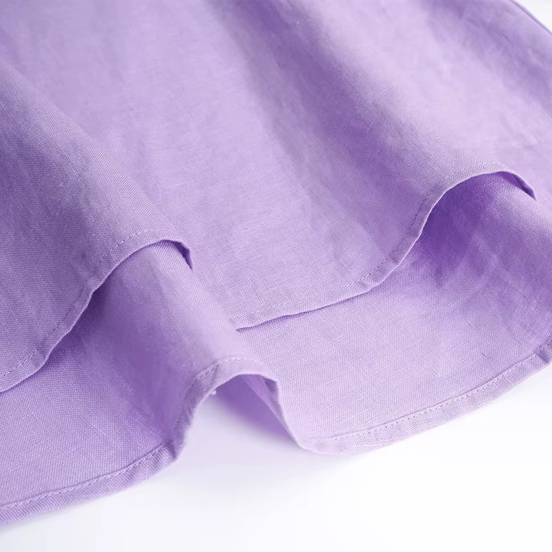 T-shirt Oversize 100% Lin Décontracté Asymétrique Blouses Femme Tendance 2026 Harajuku Basique Haut 