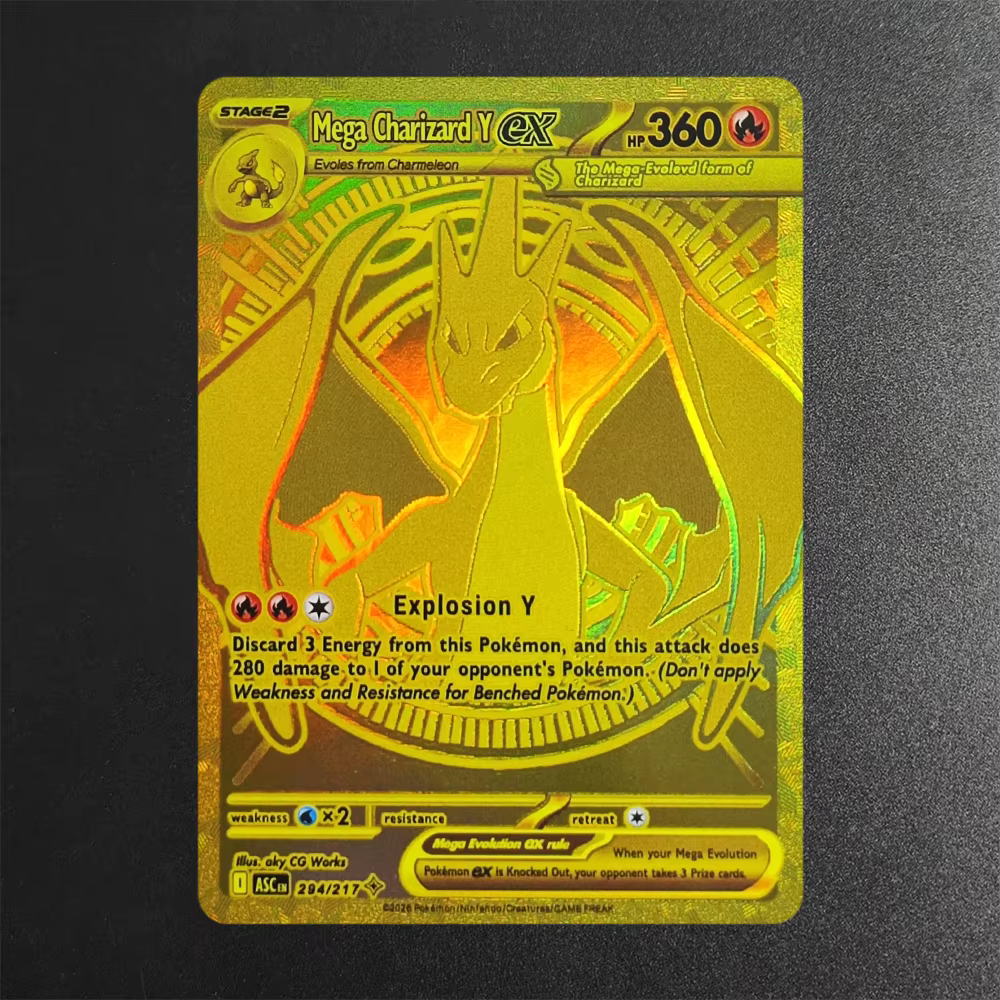 Carte Pokémon Proxy 2025 EN MEGA Gengar EX ASC 284-217 SAR Super Rare, Carte de Collection Unique, C