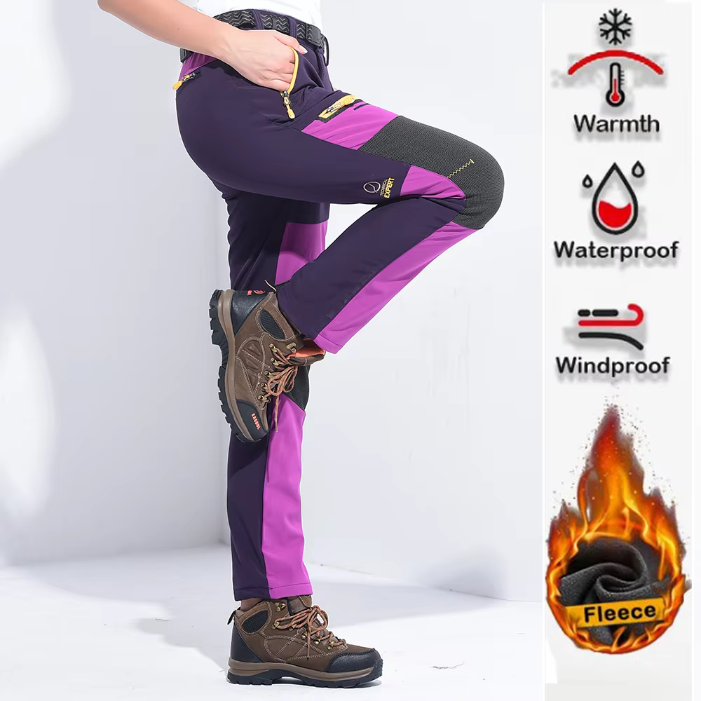 Pantalon d'hiver en polaire épaisse et chaude pour femme, imperméable, randonnée, Trekking, Camping,