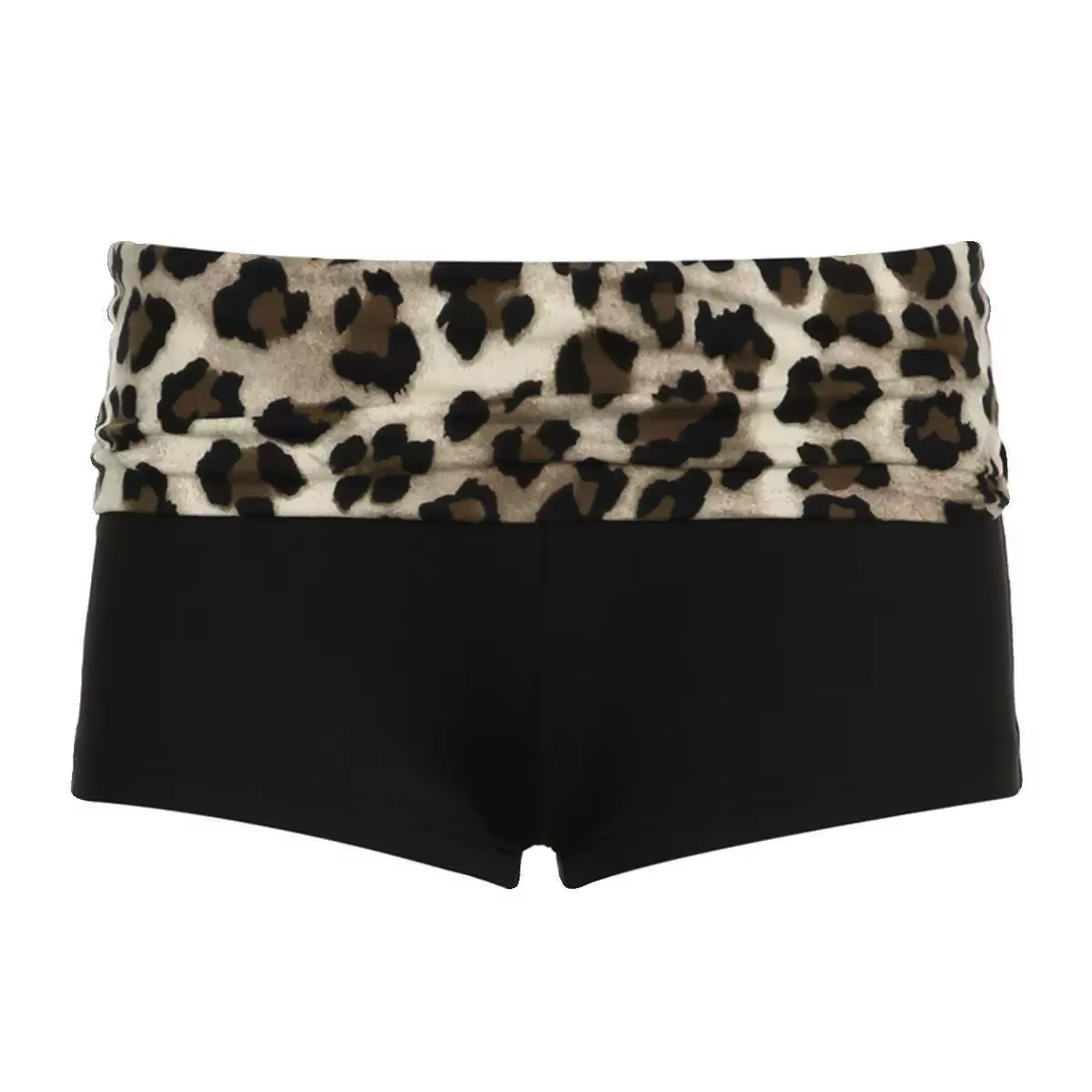 Contraste Patchwork Léopard Taille Basse Slim Sexy Booty Shorts Femmes Baddie Tenues