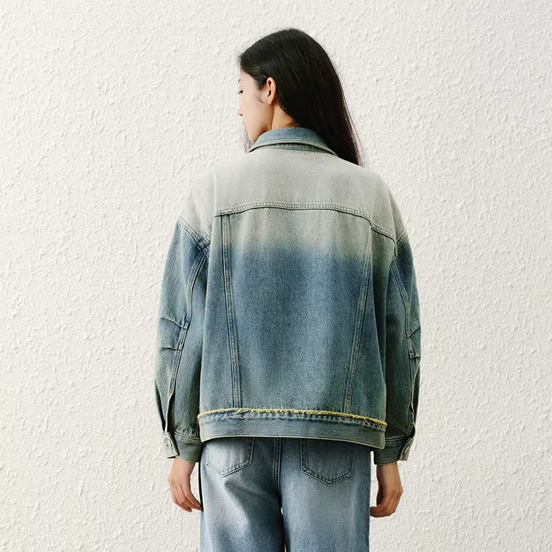 Veste en jean Semir déchirée coupe ample épaules tombantes pour femme – Nouvelle collection Printemp