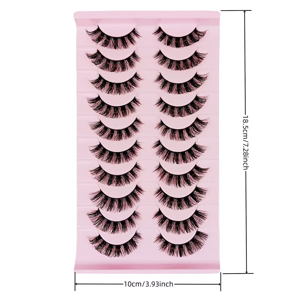 10 paires DD Curl russe bande cils moelleux Volume Faux cils DD Curl dramatique désordre Faux vison 