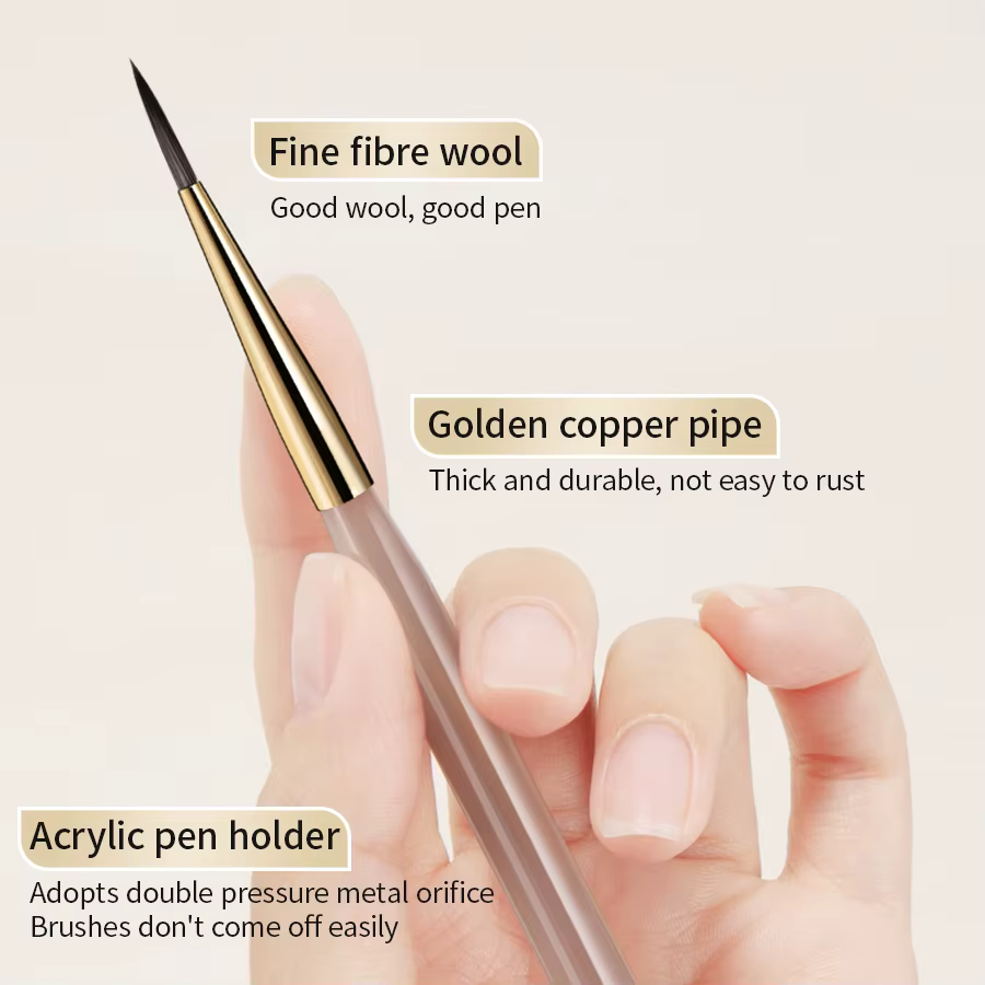 RS Nail Art peinture pinceau lignes acryliques stylo rayures grille fleur papillon dessin aquarelle 