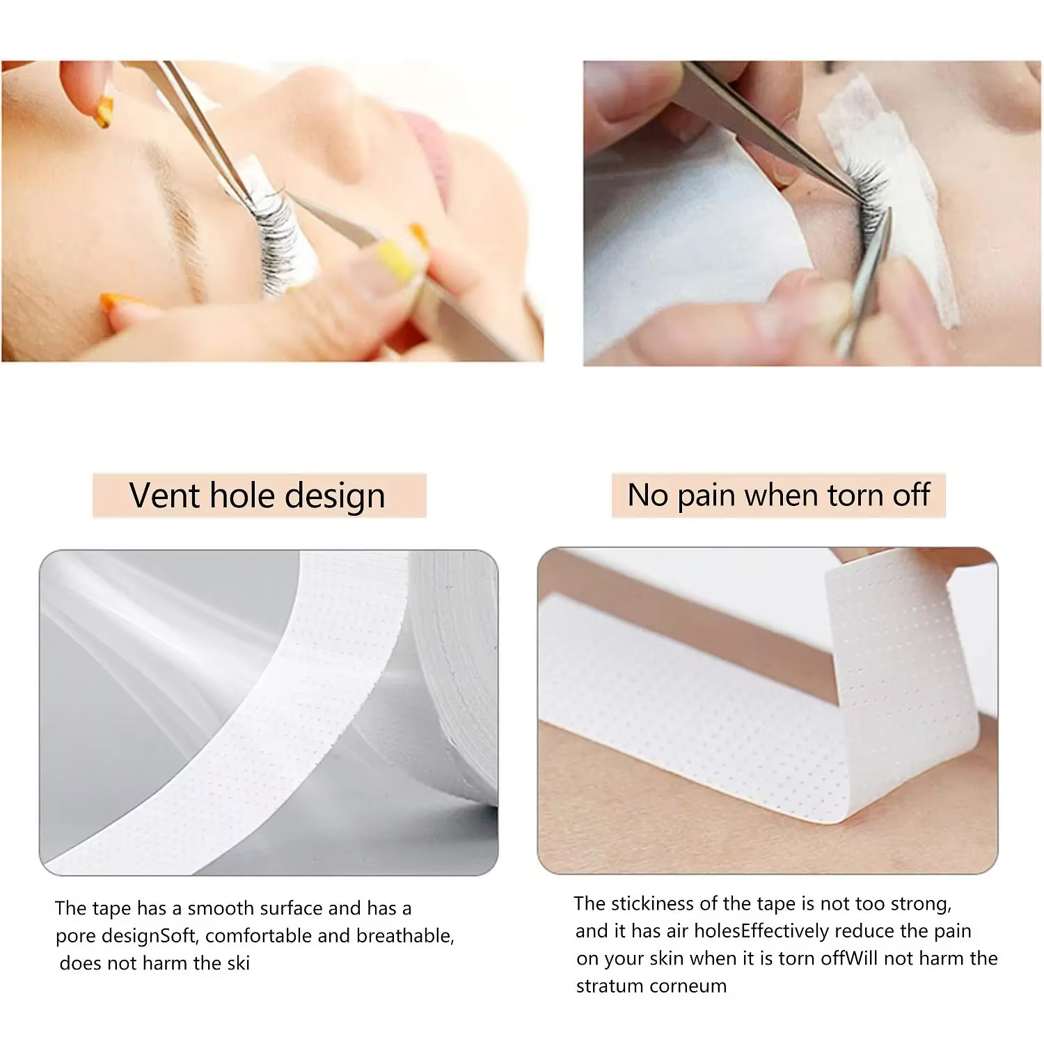 3/6 rouleaux de ruban isolant japonais pour Extension de cils non pelucheux sous les coussinets pour