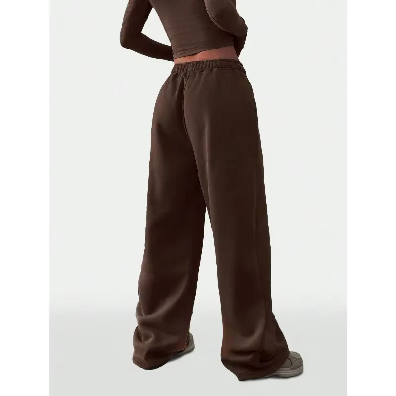 Grande taille nouvelle mode femme Fitness pantalons de survêtement jambe large droite dames décontra