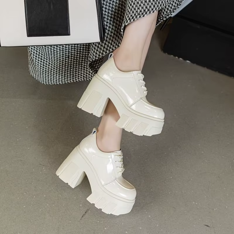 DIMANYU Chaussures à talons hauts pour femmes, plateforme, nouvelle collection 2026, à lacets, print