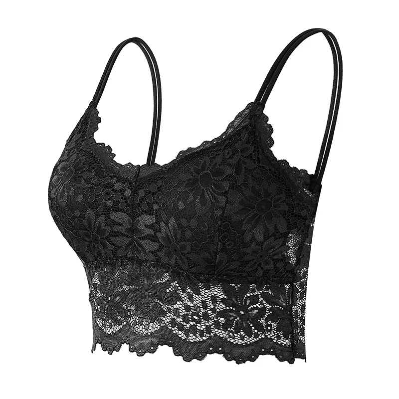Femmes Sexy dentelle soutiens-gorge haut confortable Bralette sous-vêtements gilet sans couture coul