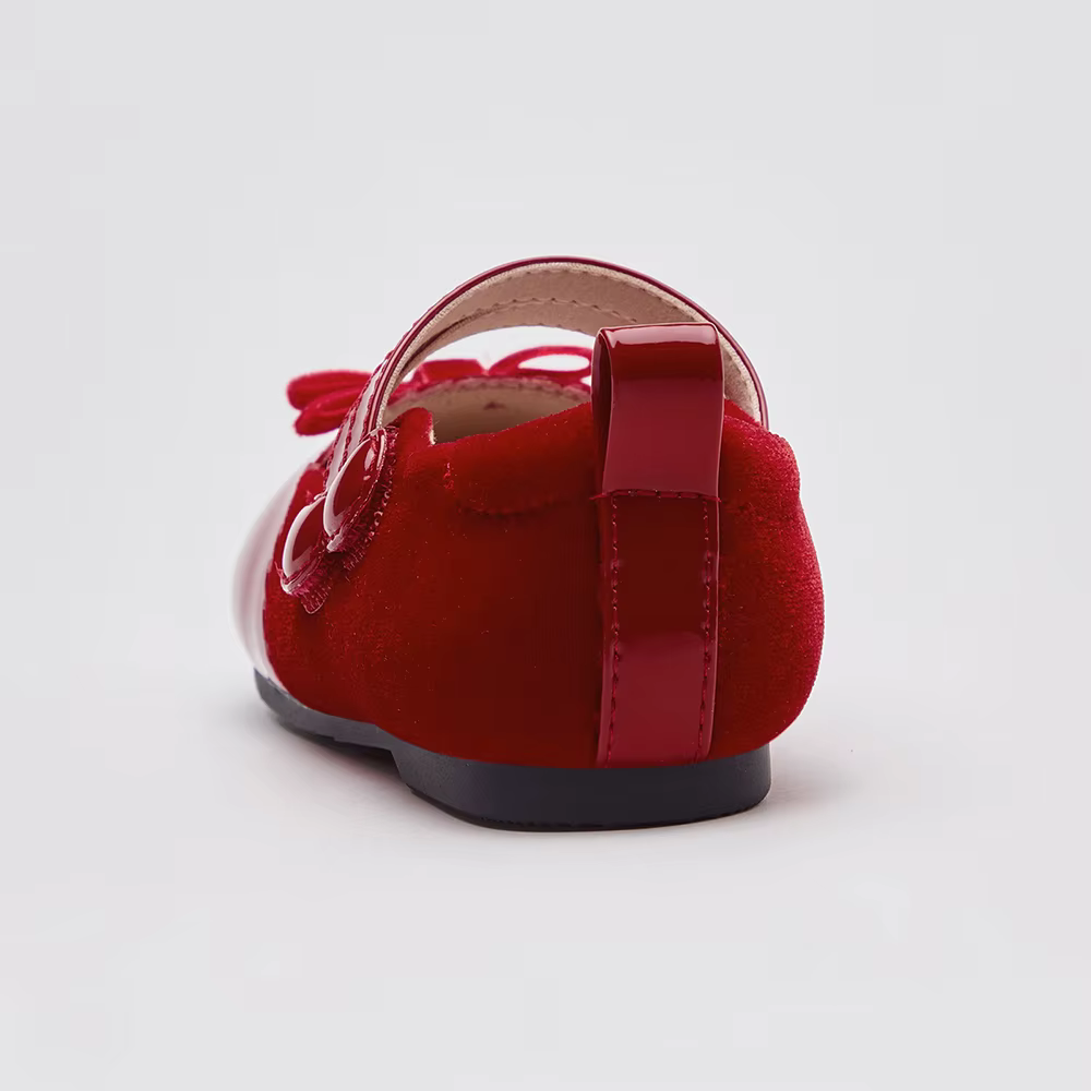 Dave Bella enfants chaussures en cuir automne printemps filles rétro rouge chaussures anti-dérapant 