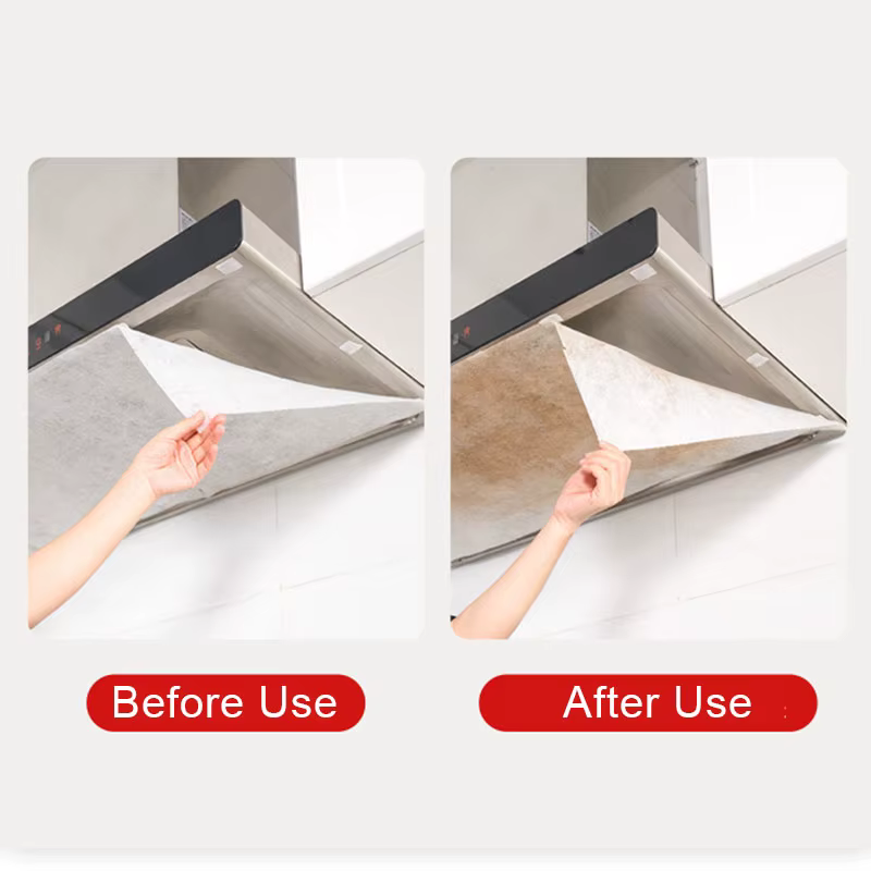 Papier filtre pour hotte de cuisine jetable, 46cm x 5/10M, Non tissé, résistant à l'huile, en coton,