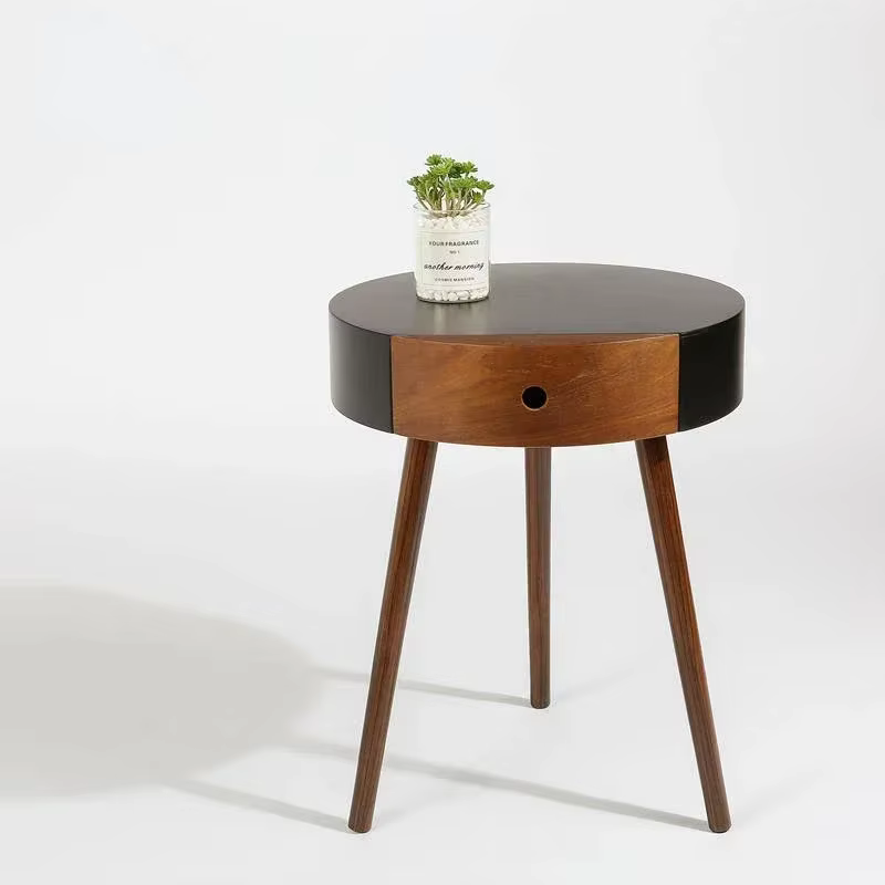 Table de chevet ronde minimaliste italienne, Table de chevet industrielle nordique, commode moderne