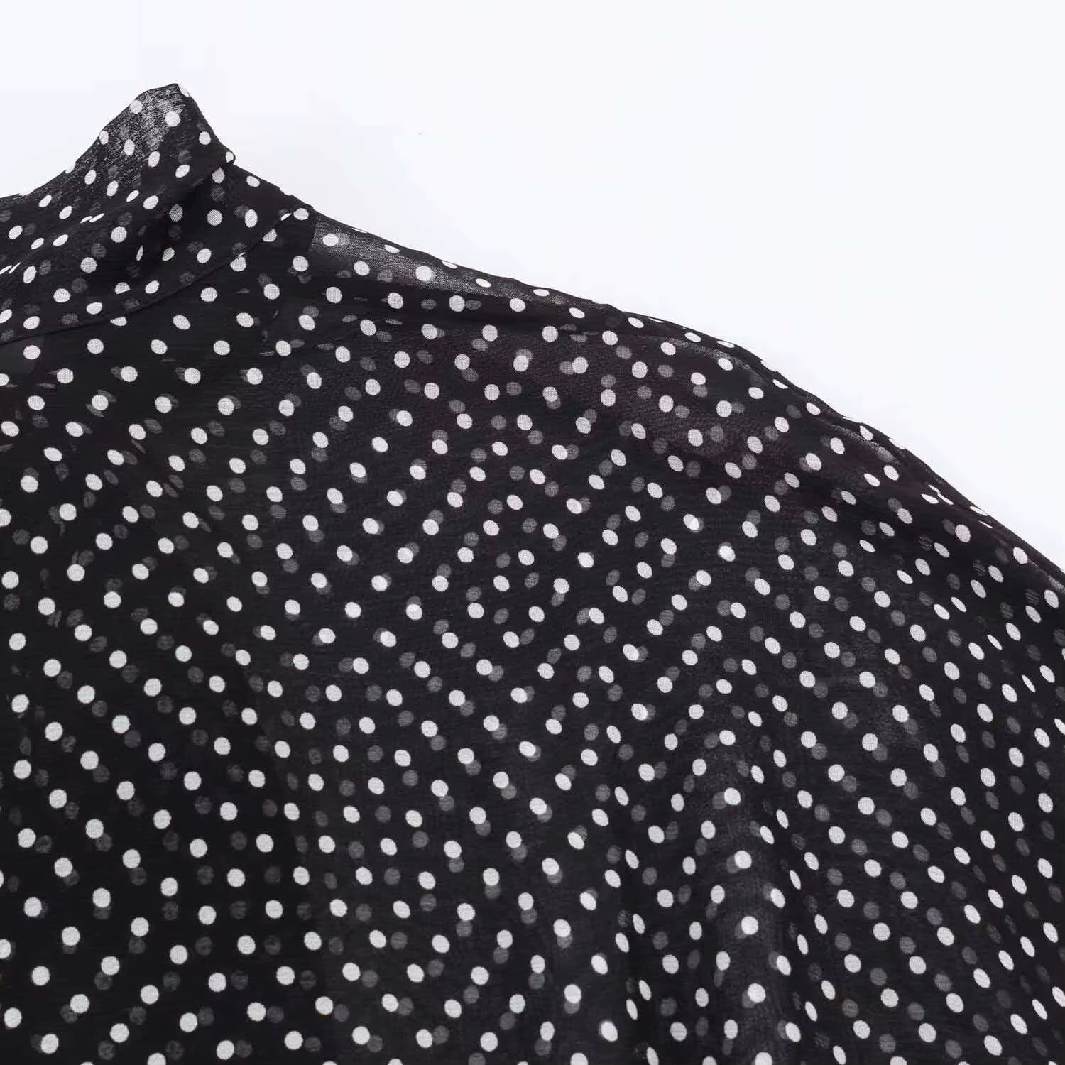 Ensemble deux pièces Streetwear pour femmes, chemisier à pois avec nœud papillon, jupe longue, chemi