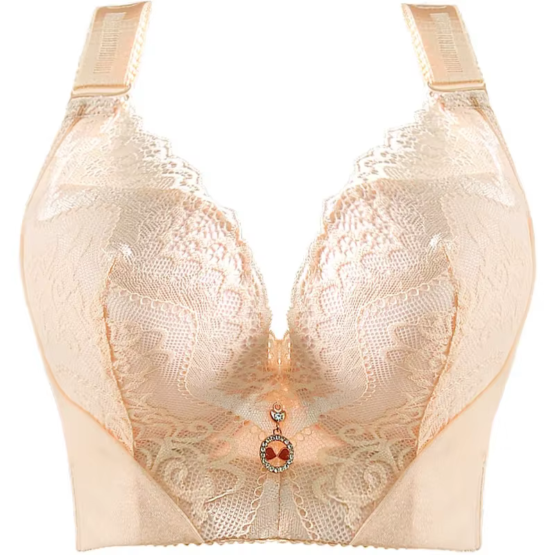 Soutien-gorge push up grande taille à armatures en dentelle sexy - Lingerie à couverture complète po