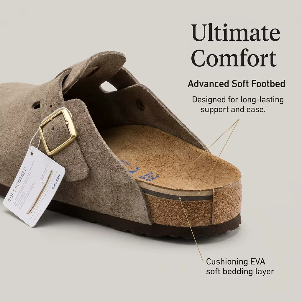 Chaussures en daim et liège pour hommes et femmes, design célèbre, sangles réglables, soutien de la 