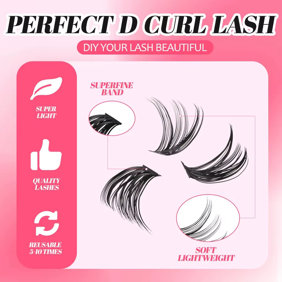 Cils en grappes QIUNING, cils de chat, cils individuels vaporeux, extensions de cils, cils en grappe