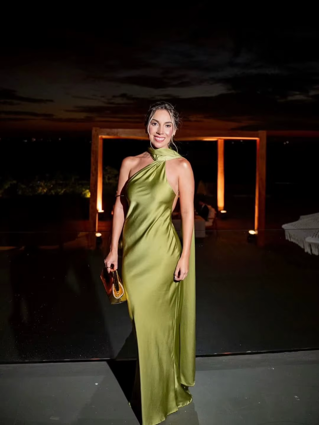 YENKYE High Street-Robe longue en satin vert pour femme, sexy, élégante, licou, femme, mode, dos nu,