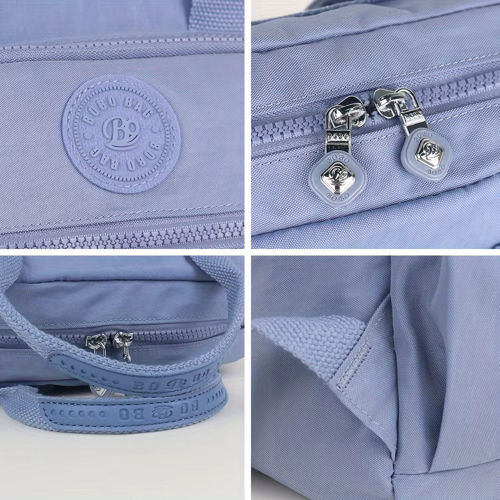 Sac à dos d'école léger de grande capacité, sac de voyage multi-poches, matériau en nylon résistant 