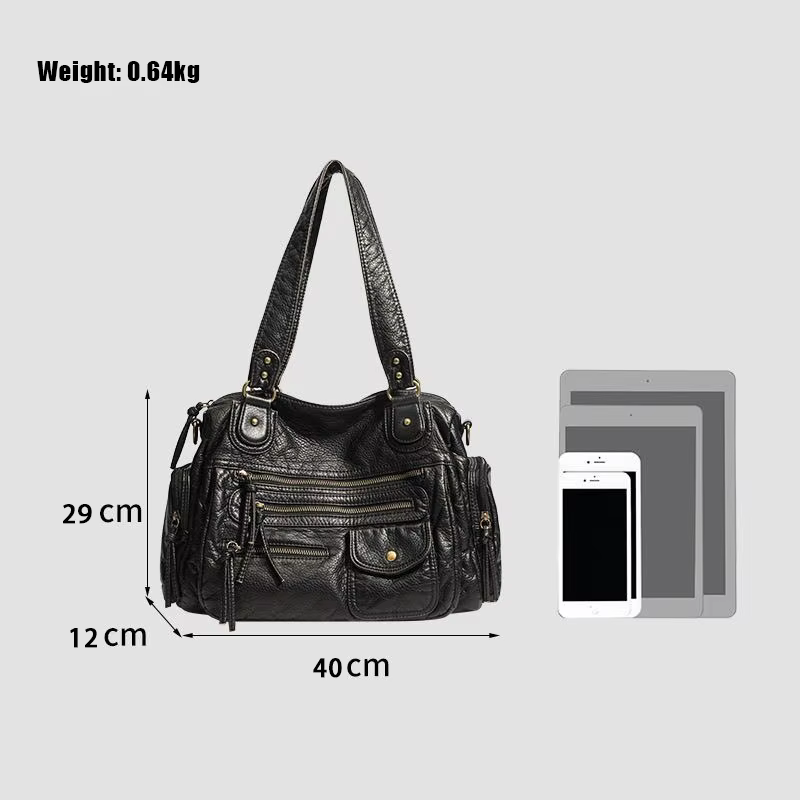 Sac fourre-tout Y2K tendance pour femme, style punk motard, grande capacité, en cuir PU, sac bandoul