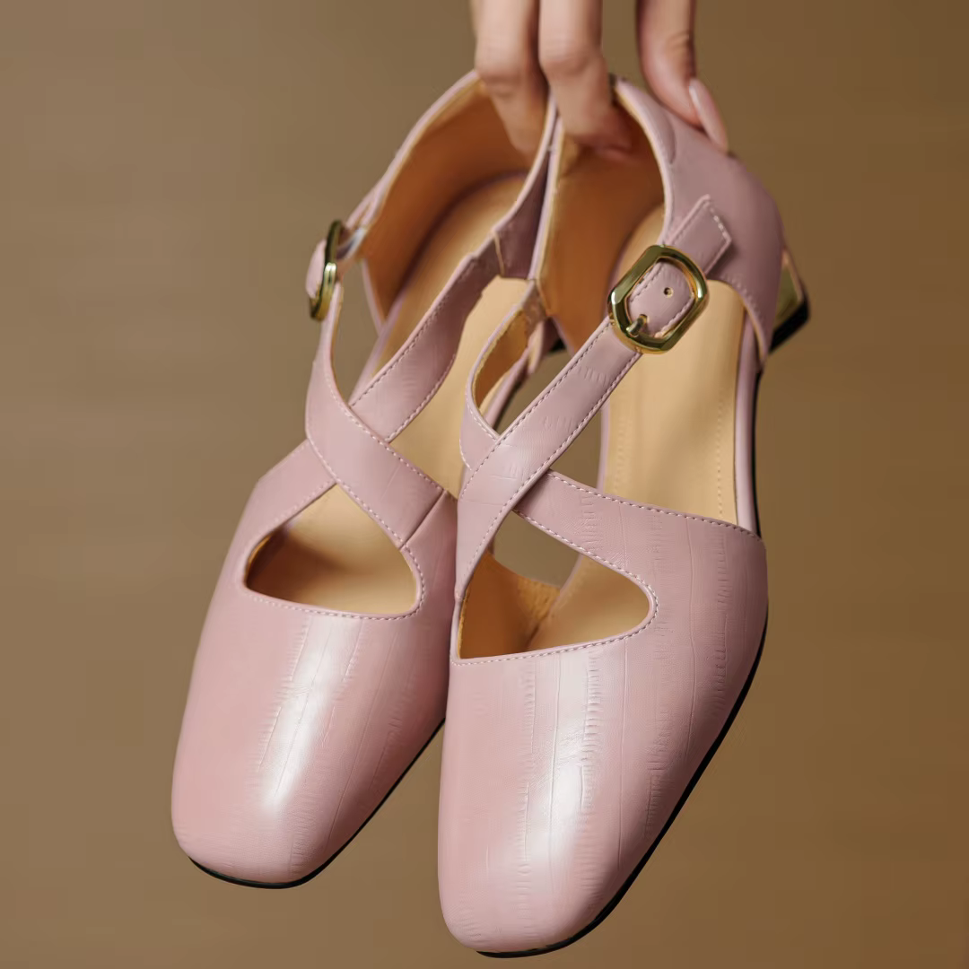 Sandales d'été à enfiler en cuir véritable pour femmes, bande étroite, sangle croisée, élégantes dam