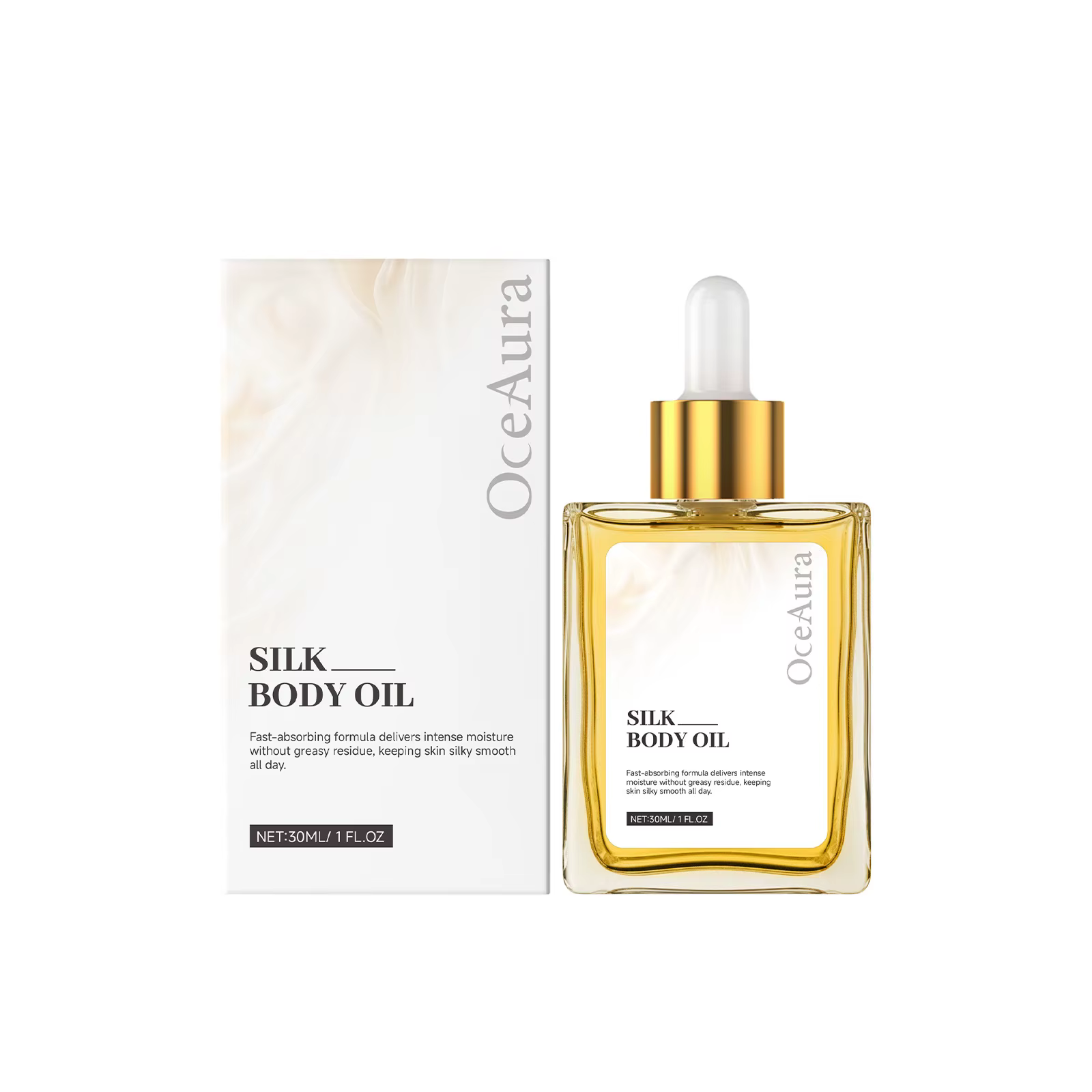 Huile corporelle en soie nourrissante en profondeur, réparation apaisante pour la peau sèche, lueur