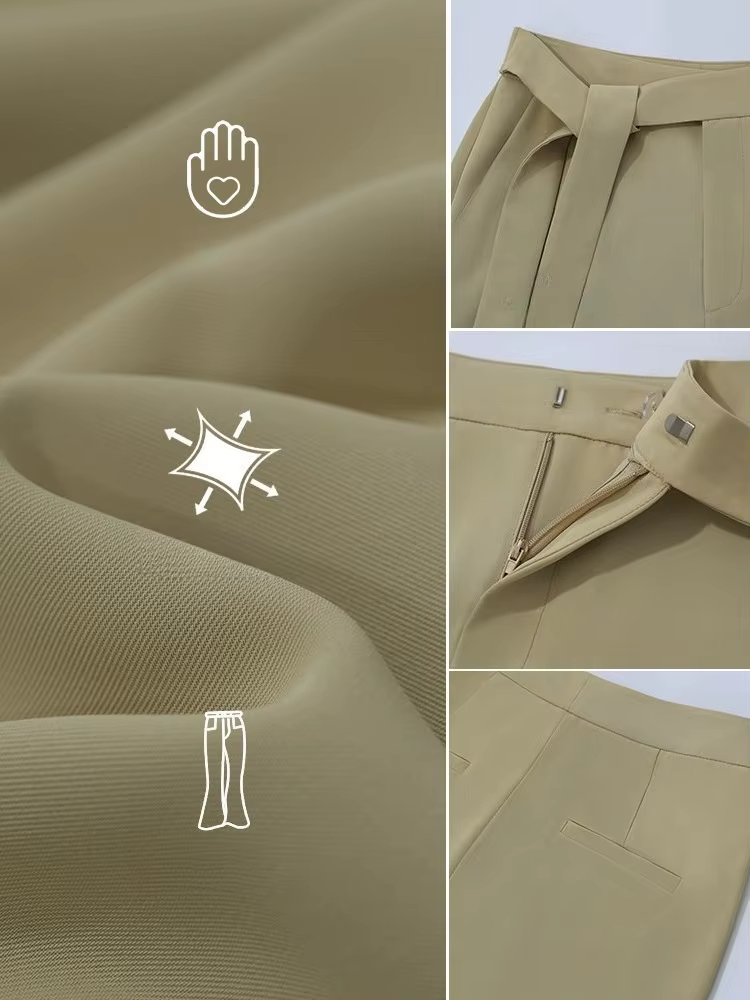 Pantalon Amii pour femme, nouvelle collection été 2026, taille nouée, coupe ample, jambe large, styl