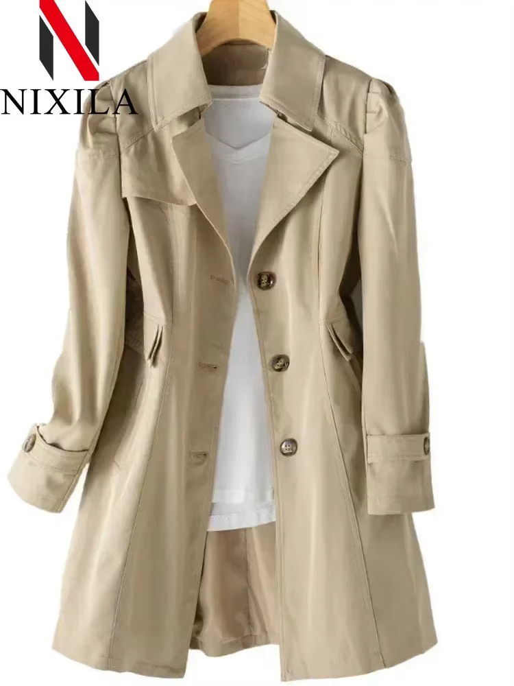 Printemps automne coupe-vent décontracté Version du Long coupe-vent haut mode coréenne dames manteau