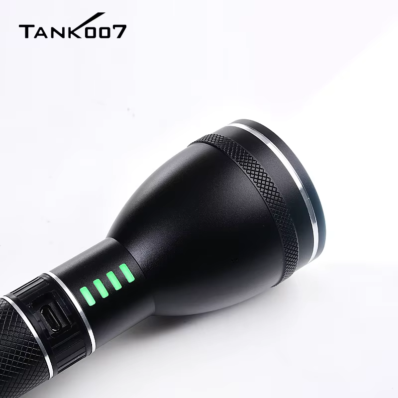 TANK007 A602L High Power Rechargeable LED Flashlight 500m Long Range 3 Modes Light USB EDC Torchligh