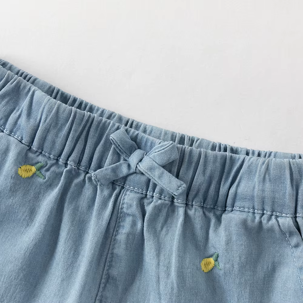 Ensemble short et chemise en coton pour filles Dave Bella, pantalon en jean élastique, tenue décontr