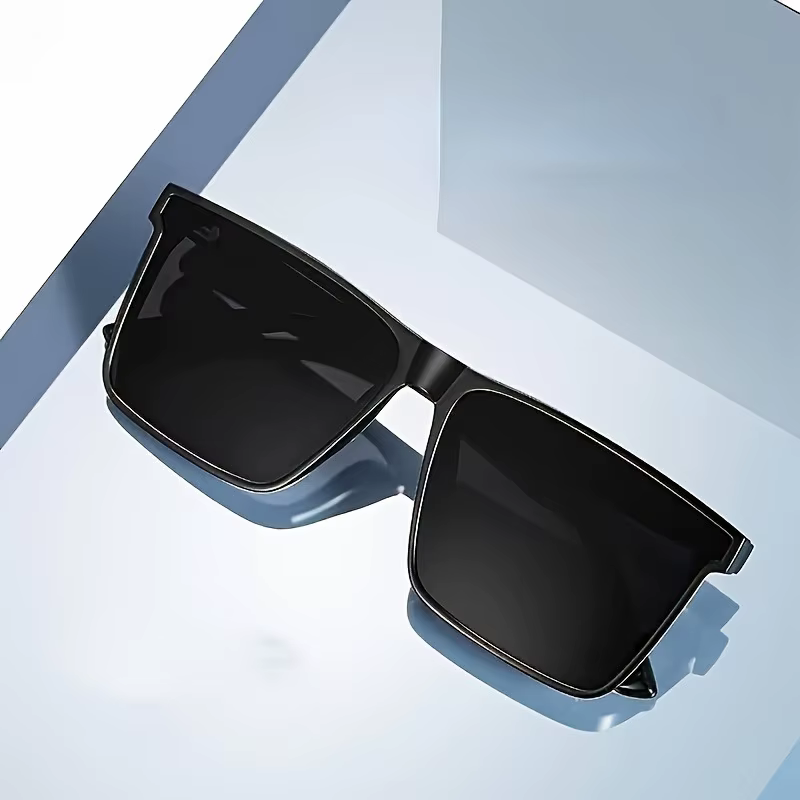 Lunettes carrées noires simples pour hommes et femmes, 1 pièce, pour hommes et femmes, voyage en ple