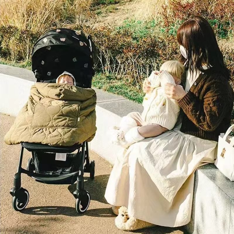 Couverture à capuche pour poussette de bébé, lange d'emmaillotage pour nouveau-né, porte-bébé chaud,