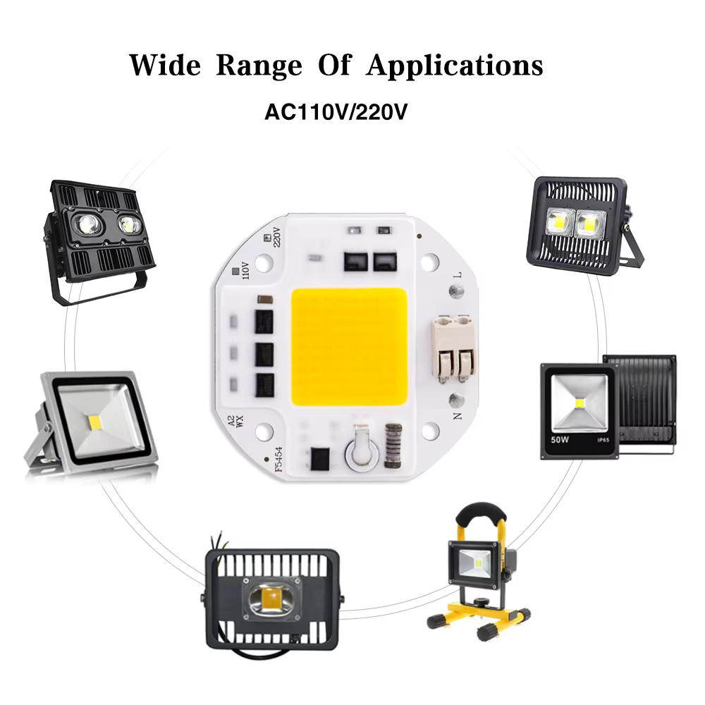 Puce LED COB haute puissance, IC intelligent, pas besoin de pilote, budgétaire, lampada, éclairage b