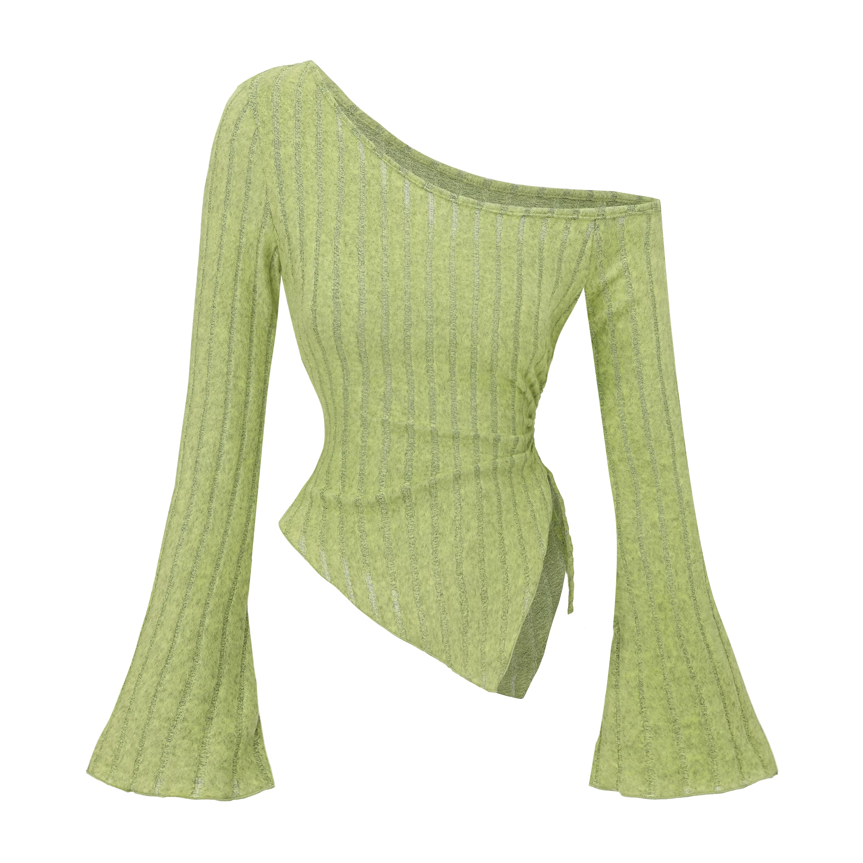 T-shirt manches longues pour femmes, épaules dénudées, coupe cintrée, décontracté, style de rue, asy