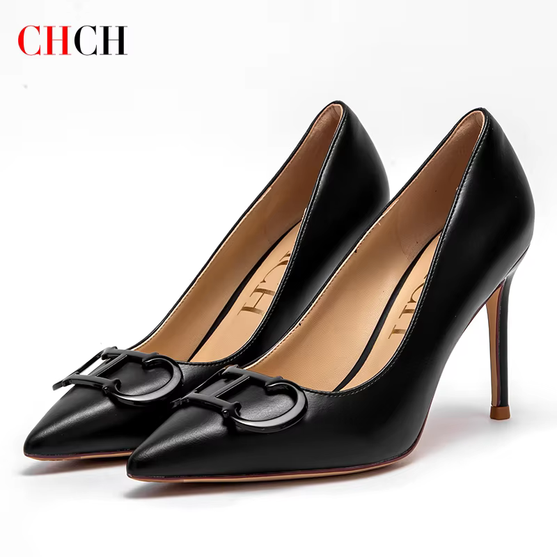 CHCH – chaussures à talons hauts pour femmes, chaussures pointues avec boucle en métal, pour fête de