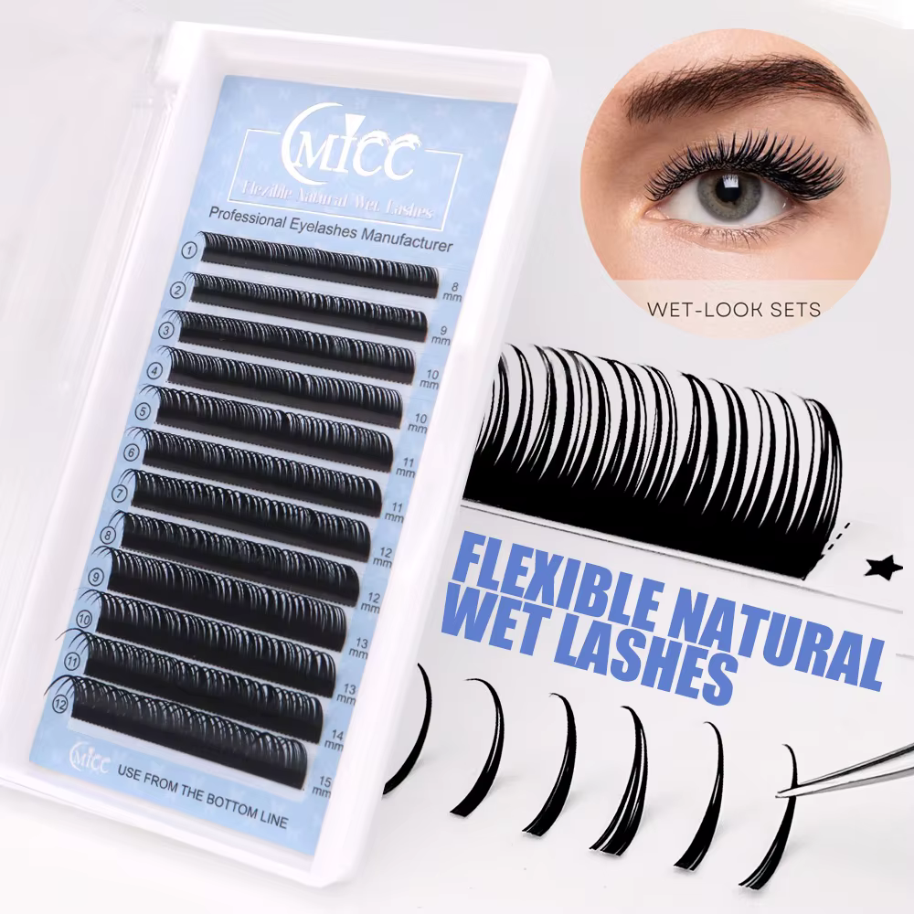 Extension de cils humides 0.03mm 0.07mm pointes cils Manga cils vaporeux Cosplay préfabriqué russe u